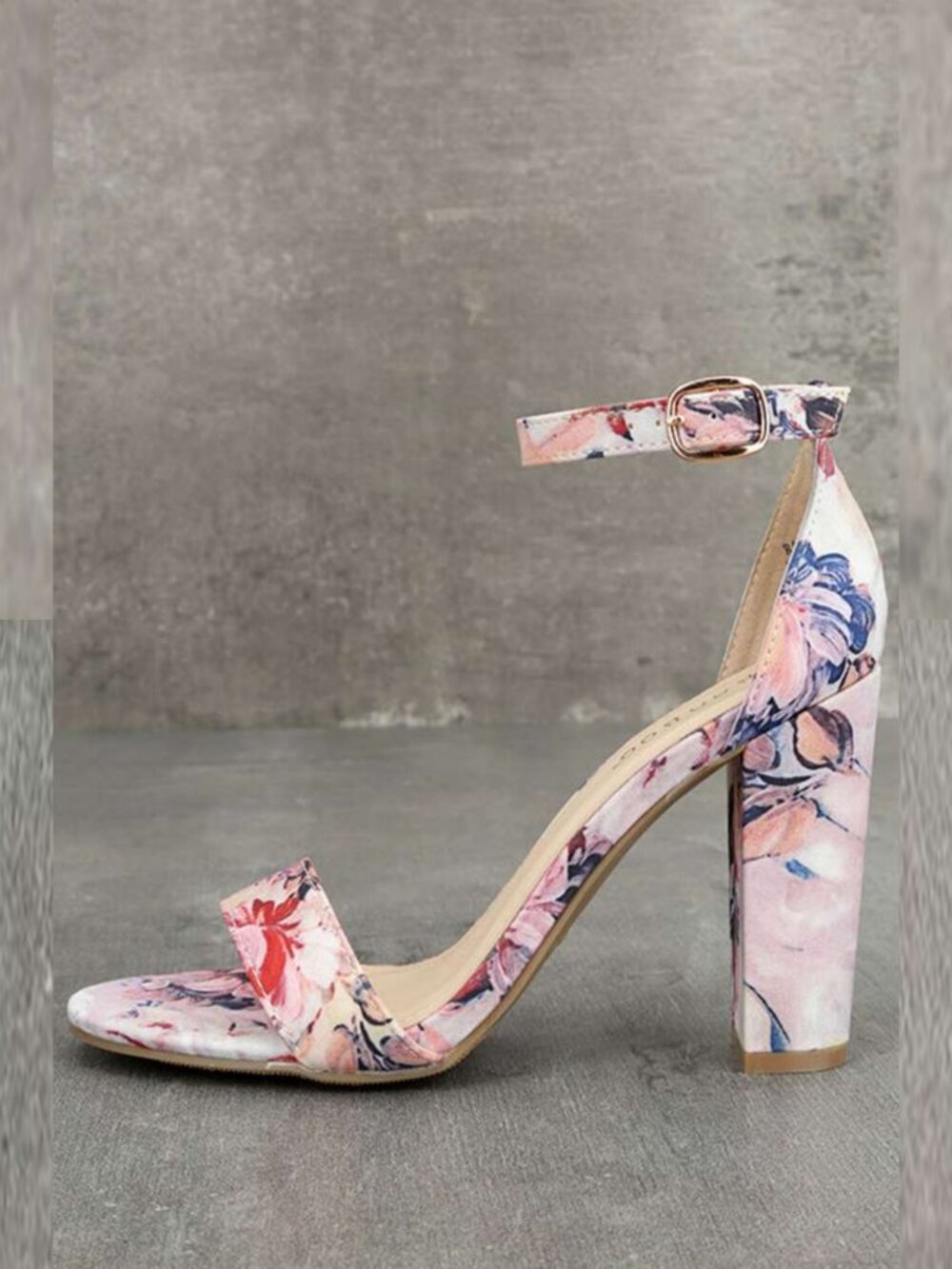 Lysander Blush Multi Ankle Strap Heels Sz 7.5